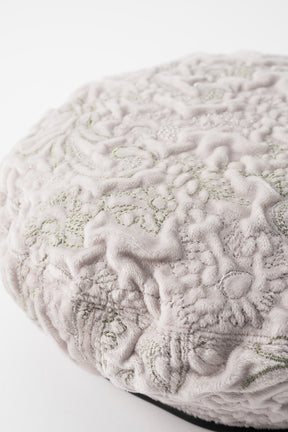 Ice flower embroidery beret (Ivory)