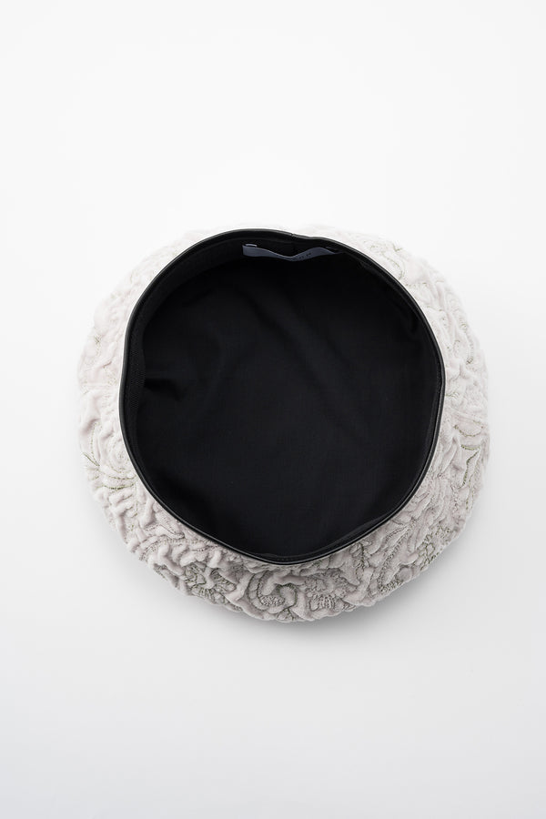 MURRAL Ice flower embroidery beret (Ivory)