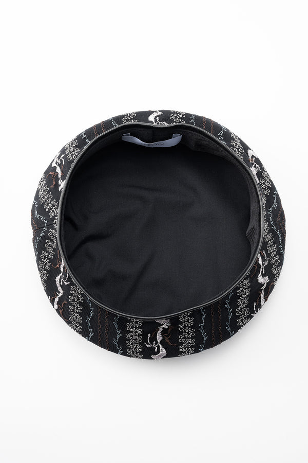 MURRAL Snow flower  lace beret (Ice gray)
