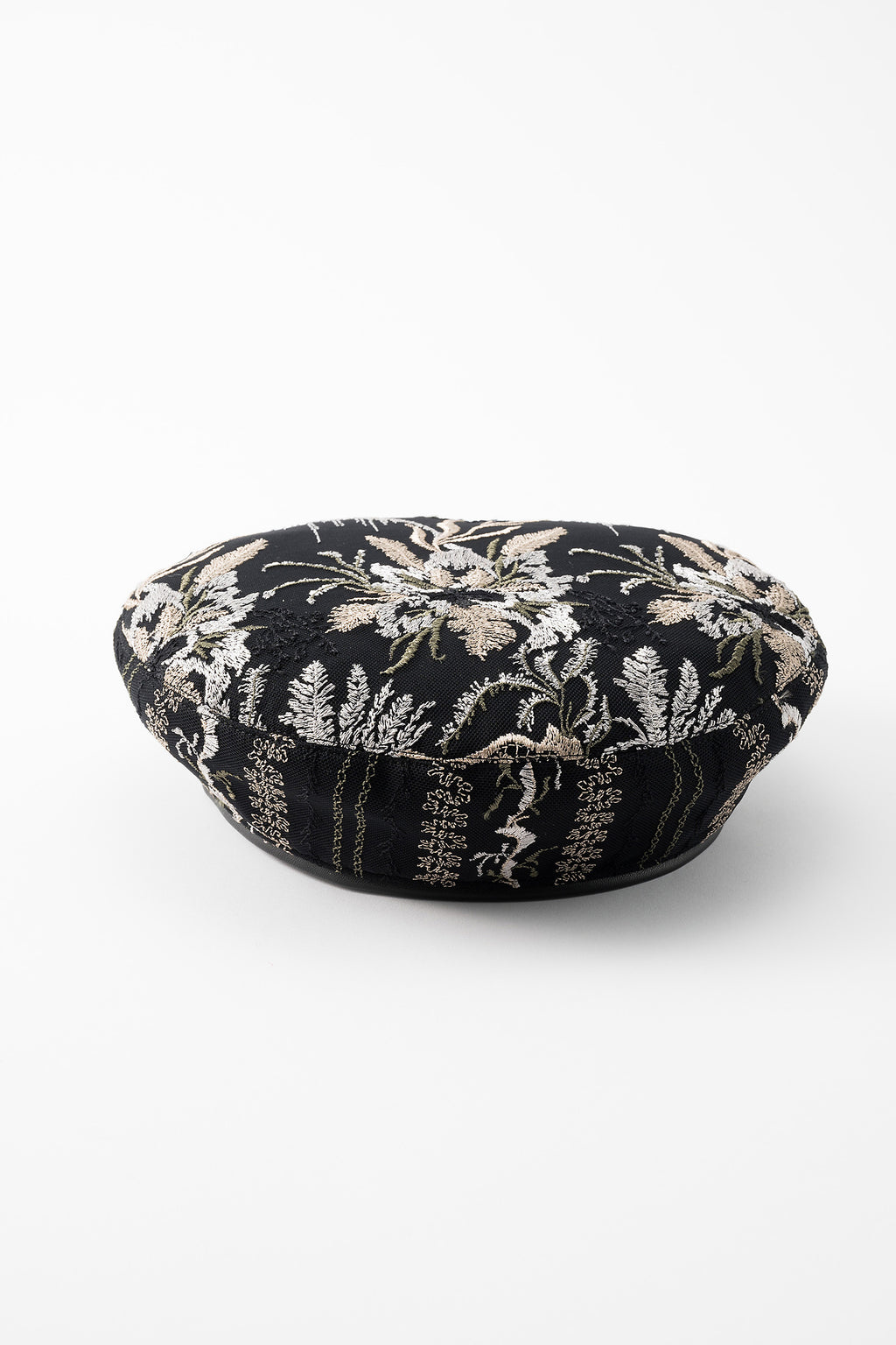 Snow flower lace beret (Black)