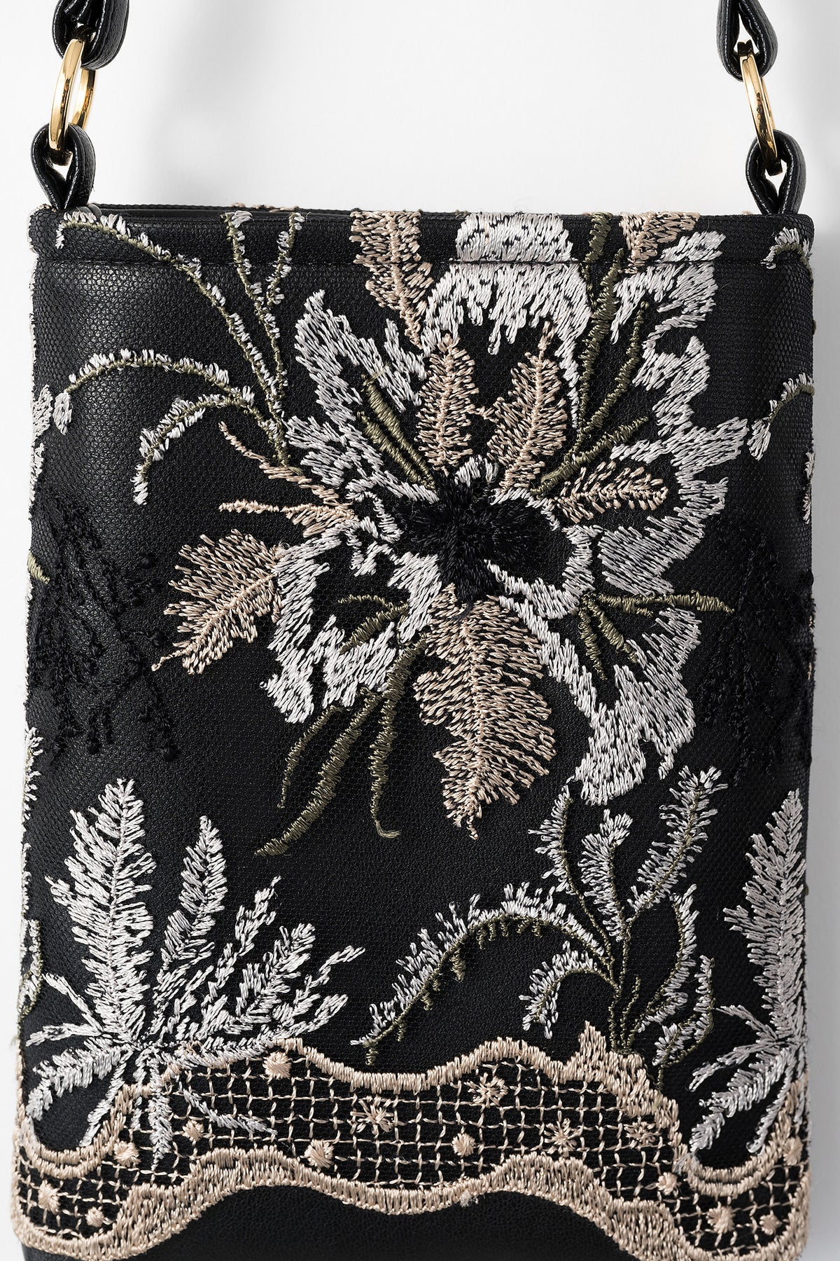 Snow flower lace mini bag (Black)