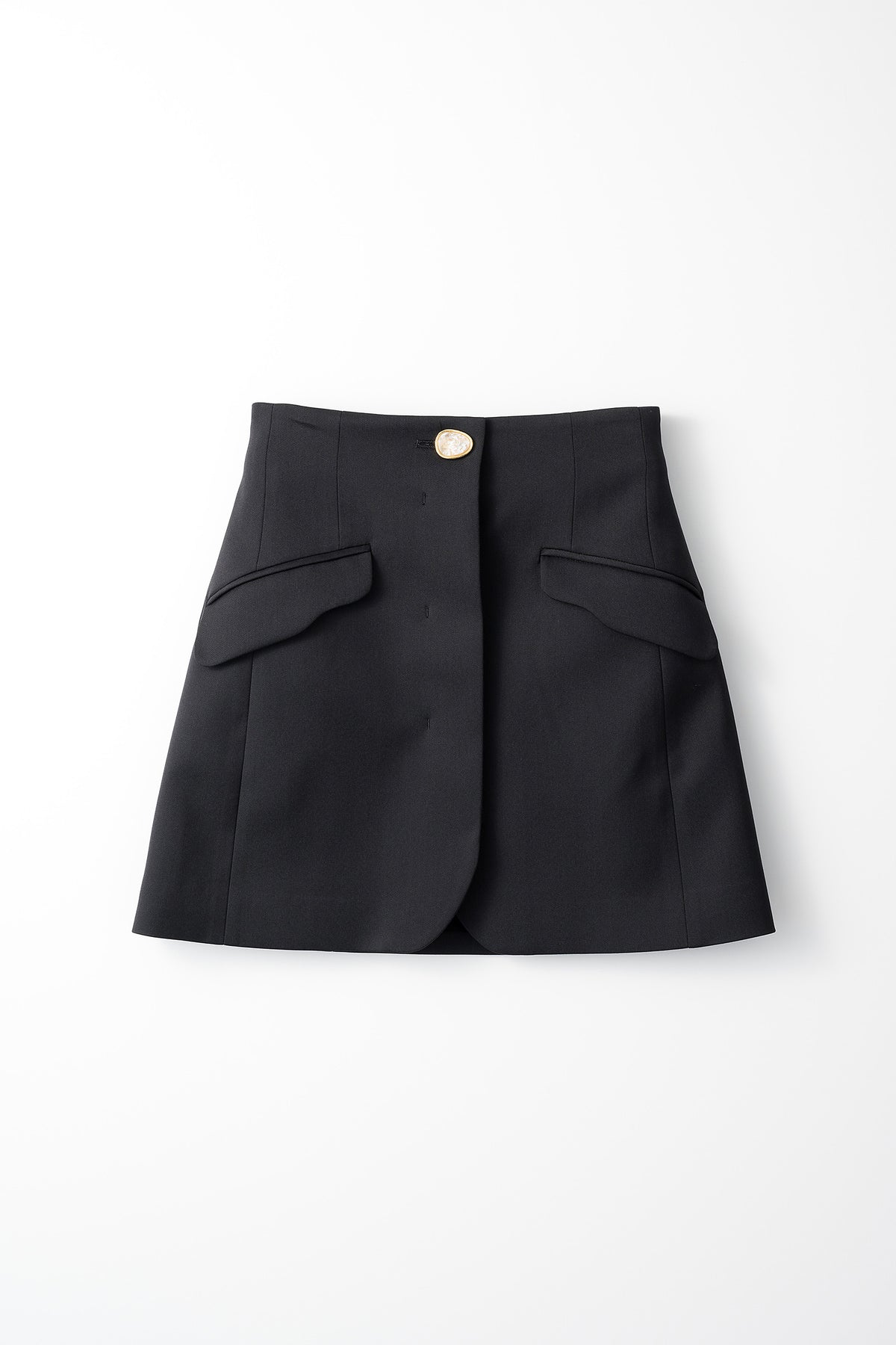 Monochrome wrapped skirt (Black)