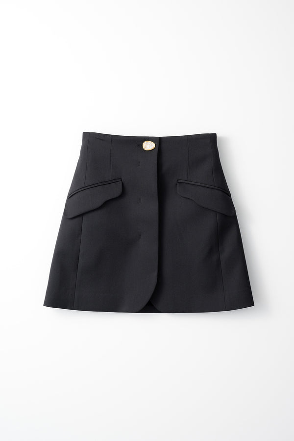 MURRAL Monochrome wrapped skirt (Black)