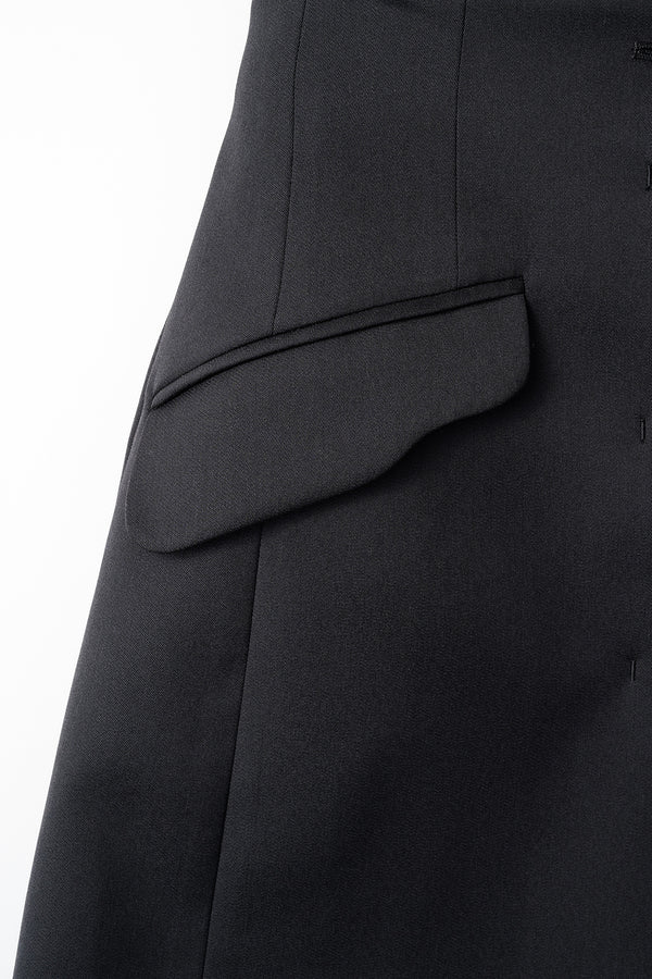 MURRAL Monochrome wrapped skirt (Black)