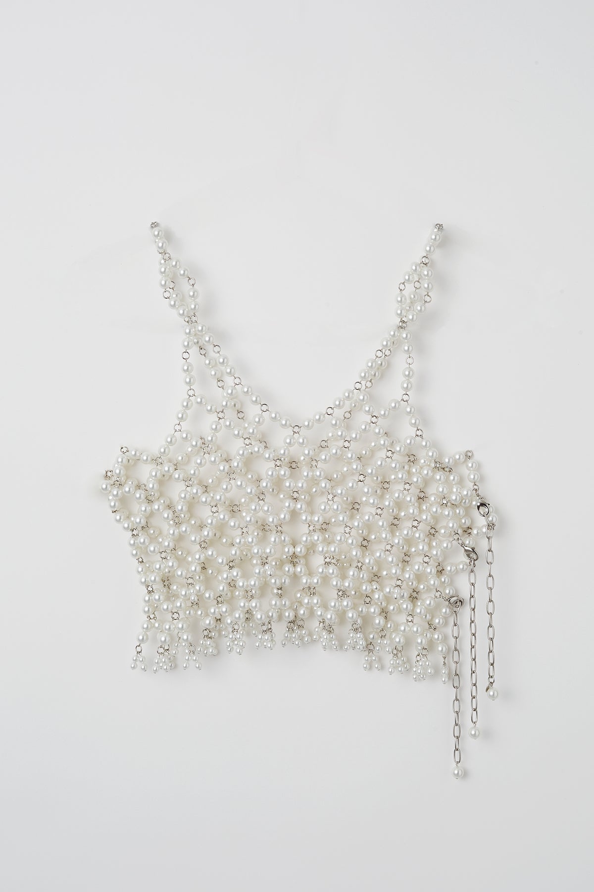 Snow cover pearl bustier (White)