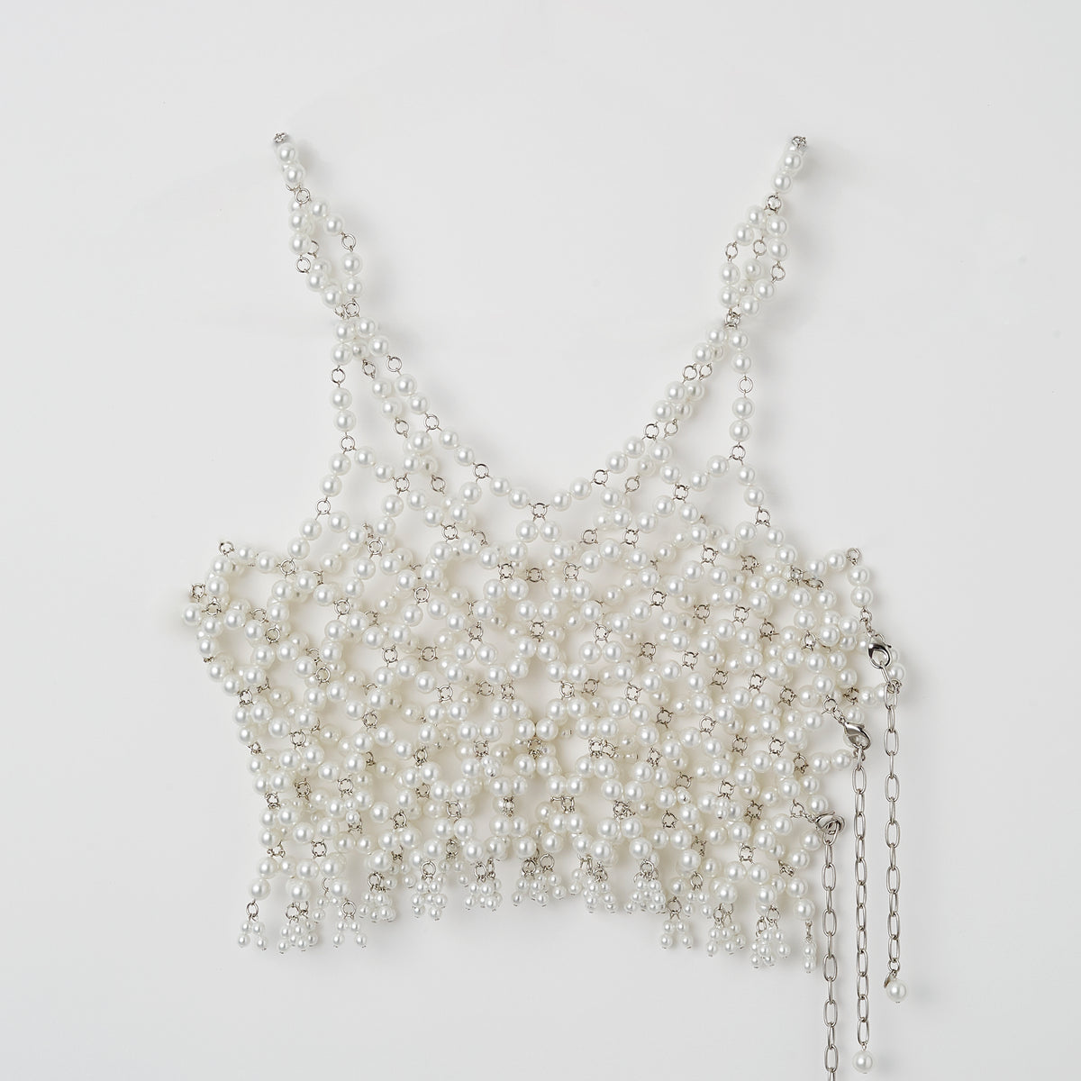 Snow cover pearl bustier (White)