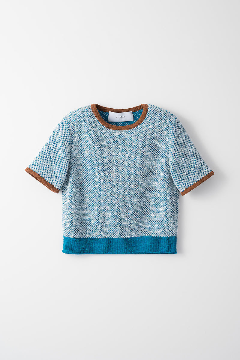Jelly knit top (Light blue)