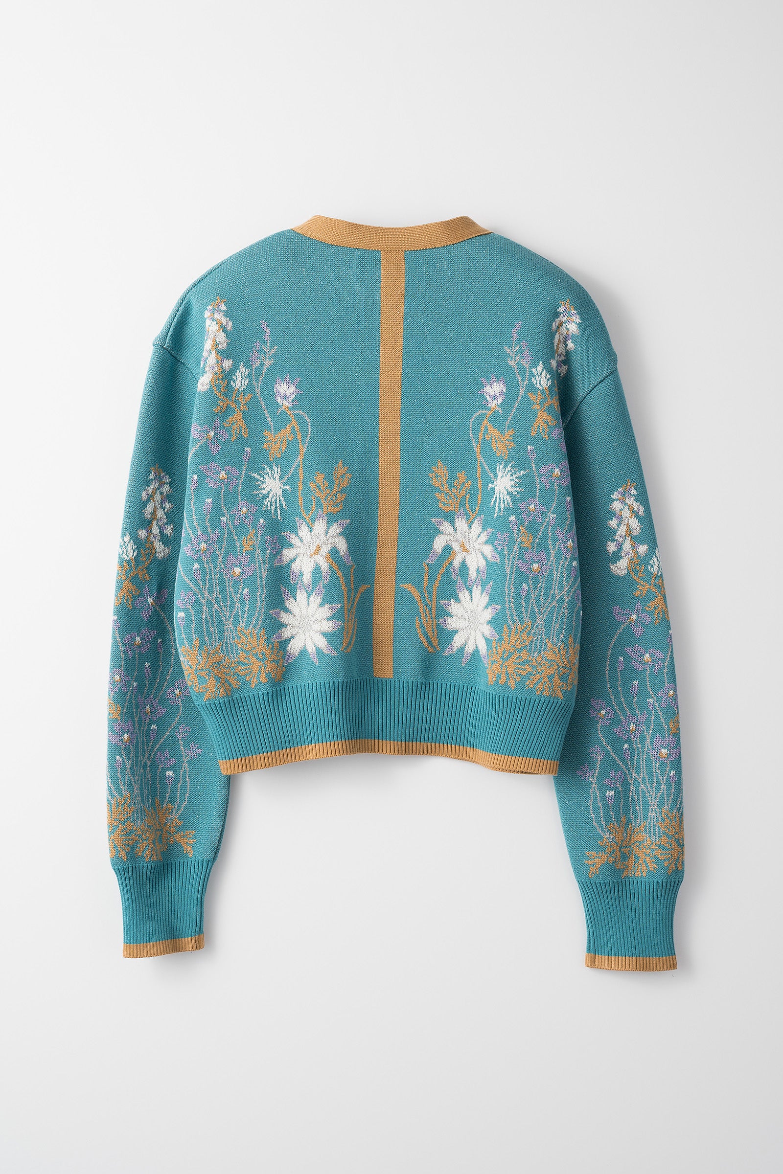 Garden flower knit cardigan (Light blue) – MURRAL