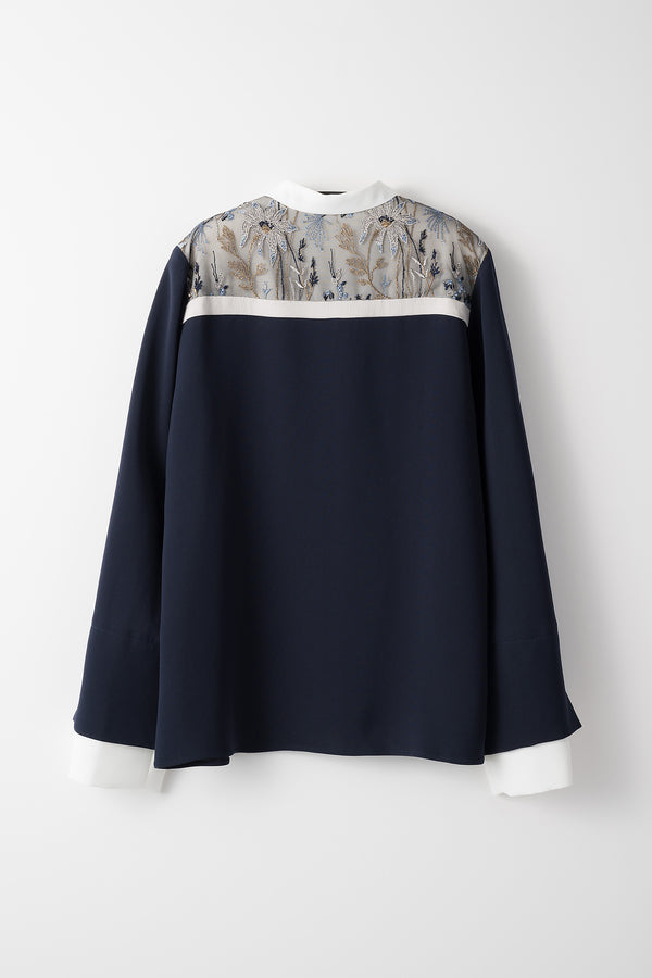 MURRAL Framed flower blouse (Navy)