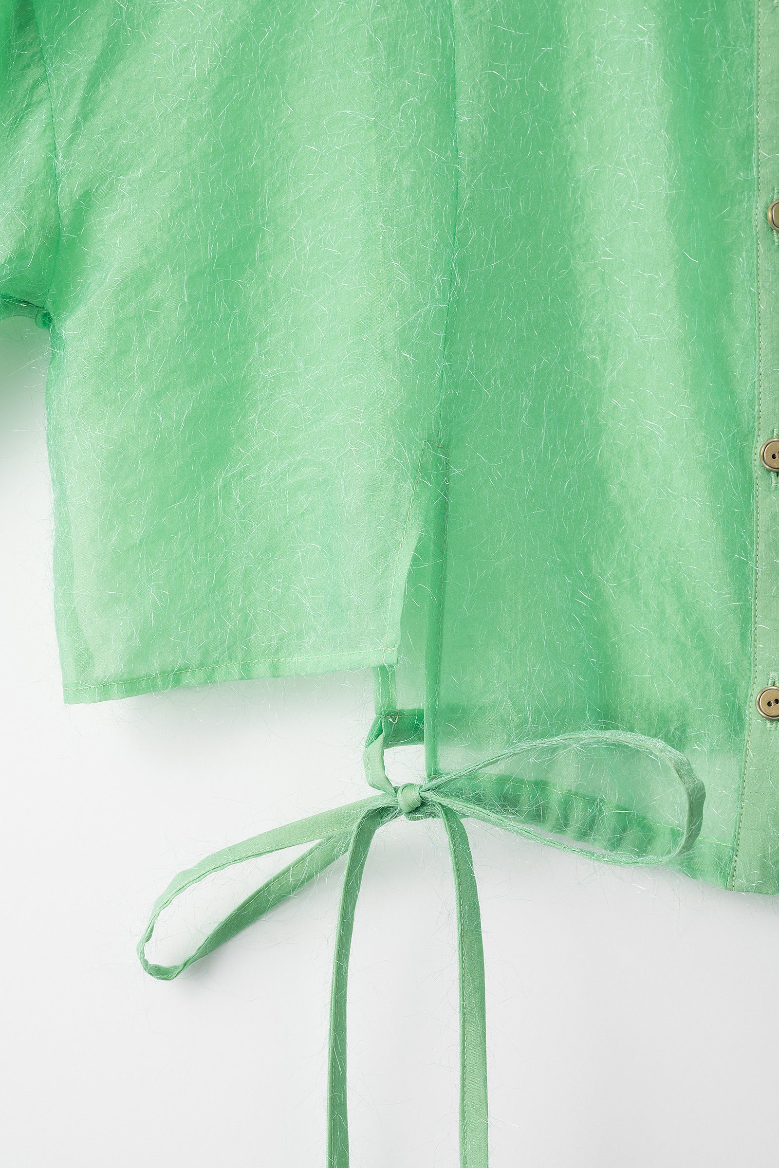 Fluffy jacquard shirt (Light green)