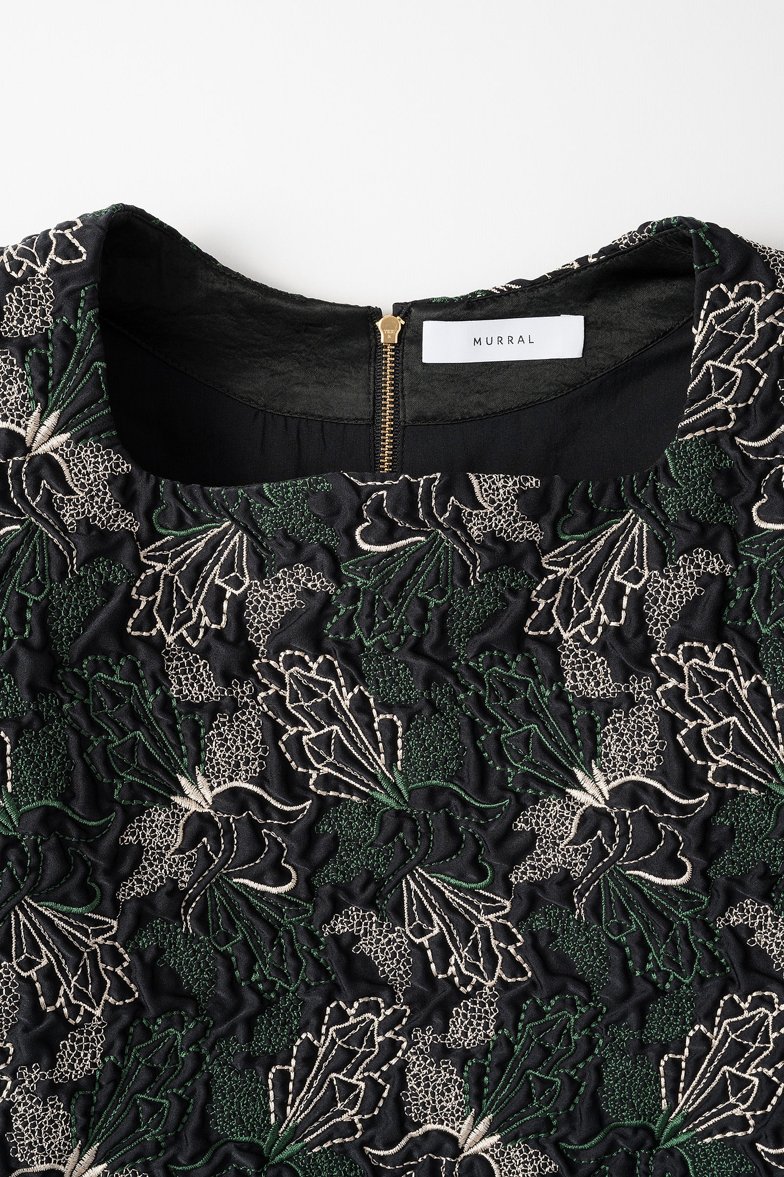 Quartz embroidery short top (Black) – MURRAL