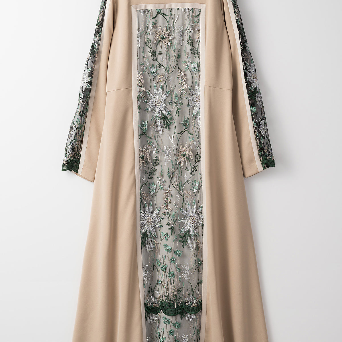 Framed flower dress (Beige)