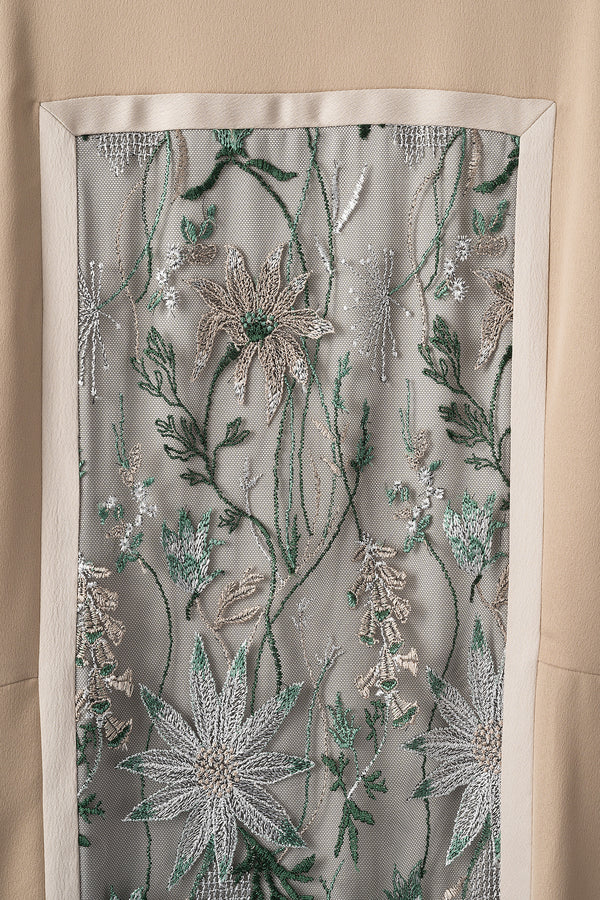 MURRAL Framed flower dress (Beige)