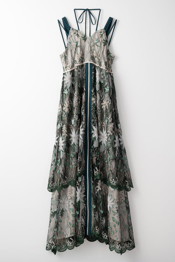 MURRAL Everlasting embroidery lace camisole dress (Green)