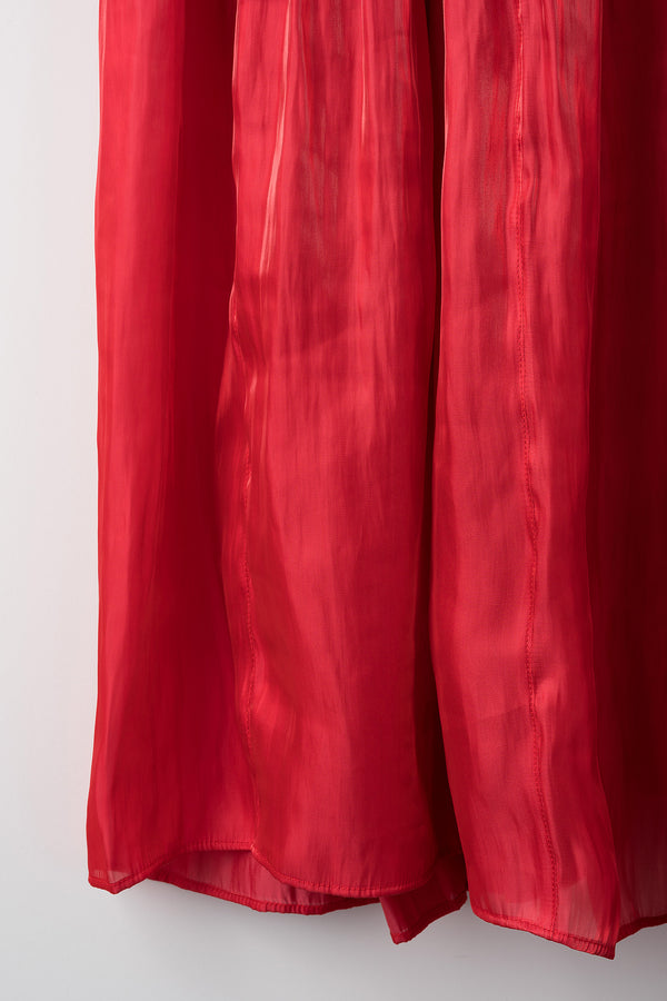 MURRAL Glossy tiered camisole dress (Red)