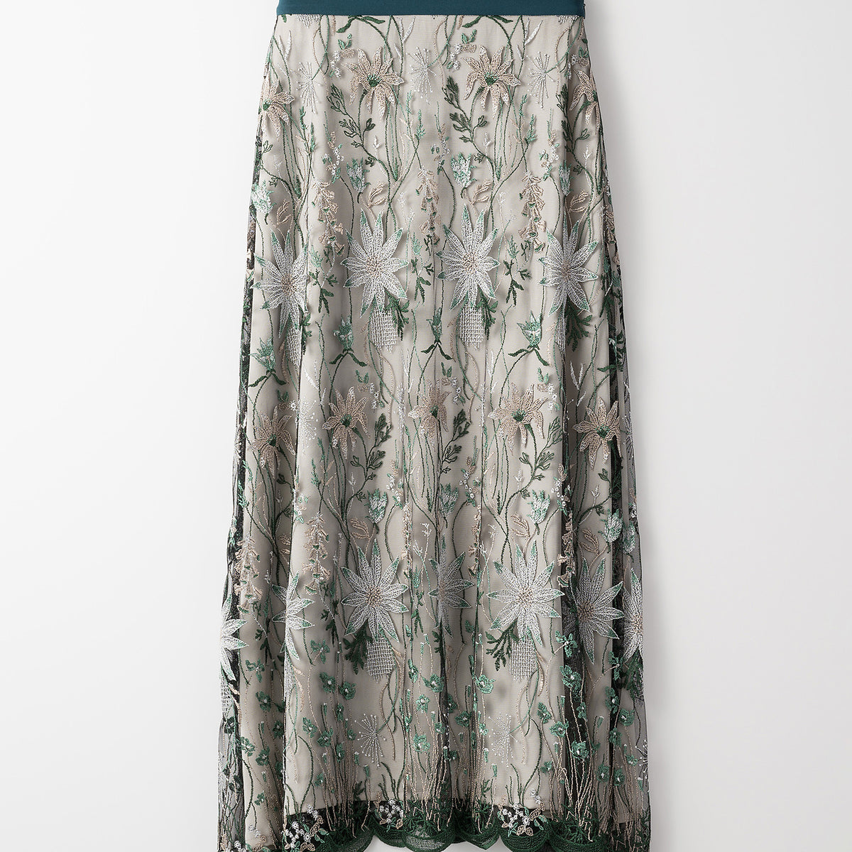 Everlasting embroidery lace skirt (Green)