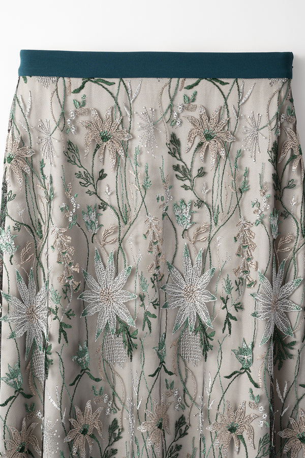 MURRAL Everlasting embroidery lace skirt (Green)