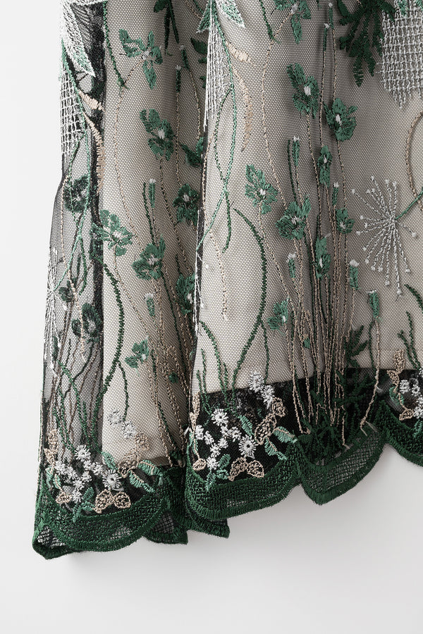MURRAL Everlasting embroidery lace skirt (Green)