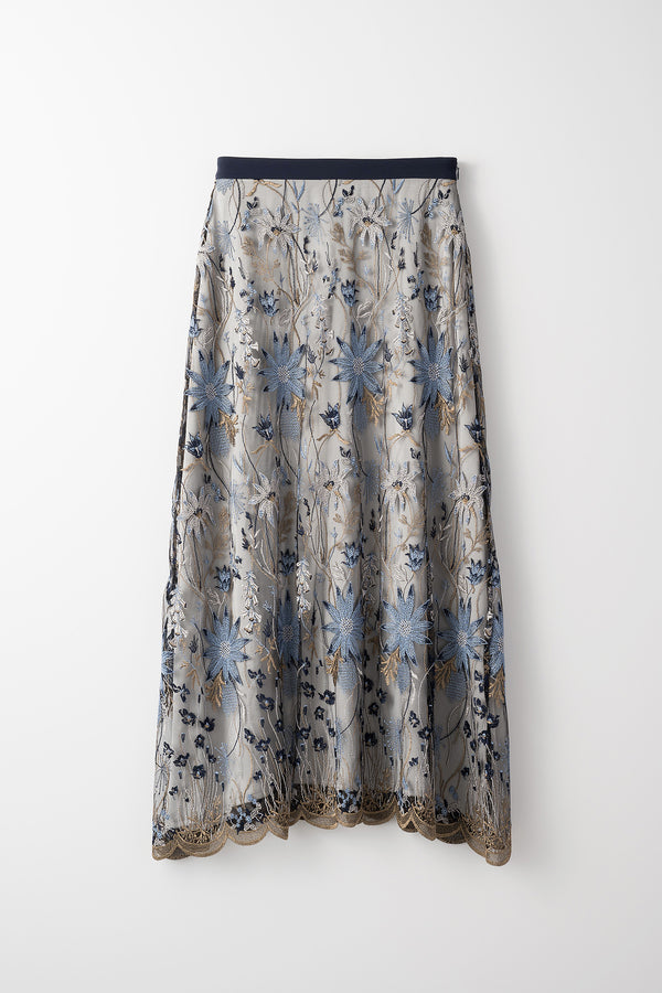 MURRAL Everlasting embroidery lace skirt (Blue)