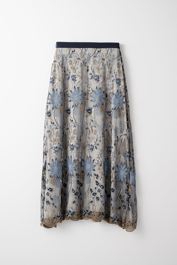MURRAL Everlasting embroidery lace skirt (Blue)