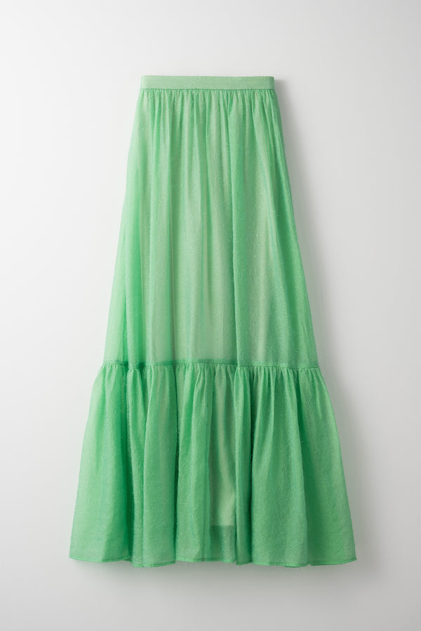 MURRAL Fluffy jacquard skirt (Light green)
