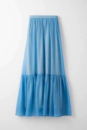 Fluffy jacquard skirt (Light blue)