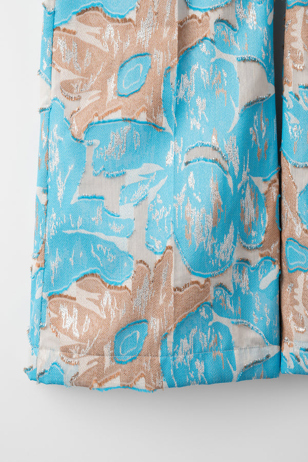 MURRAL Flower quartz jacquard slacks (Light blue)