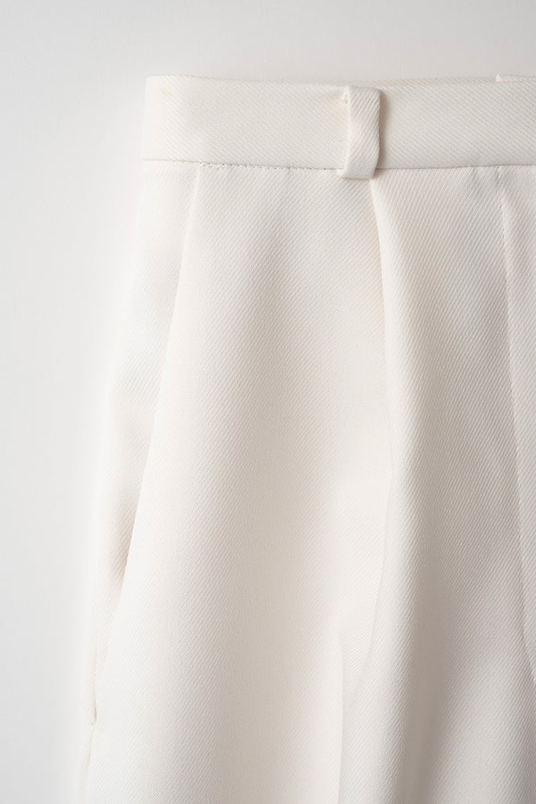 MURRAL plain wide slacks (White)