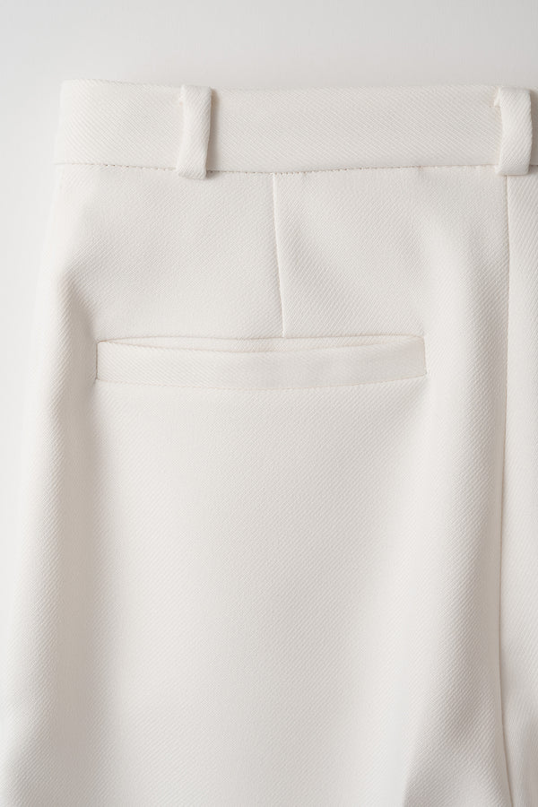 MURRAL plain wide slacks (White)