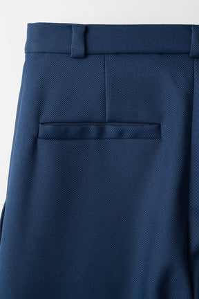 Plain wide slacks (Navy)