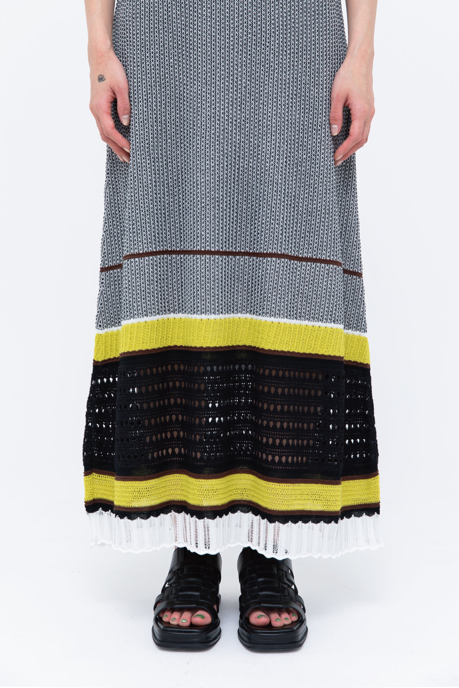 Millefeuille knit skirt (Black)