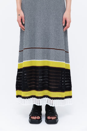 Millefeuille knit skirt (Black)