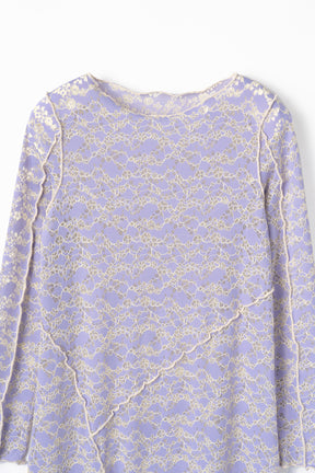 Long stretch lace dress (Purple)