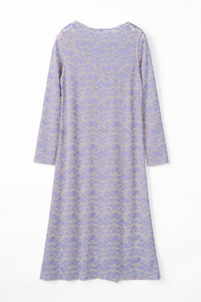 Long stretch lace dress (Purple)