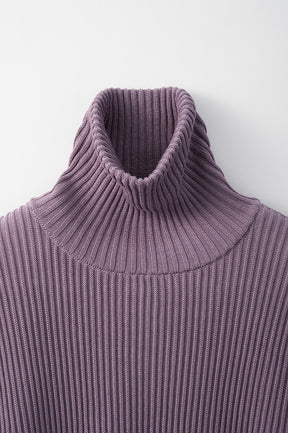 Sheer line sleeve rib knit top (Lavender)