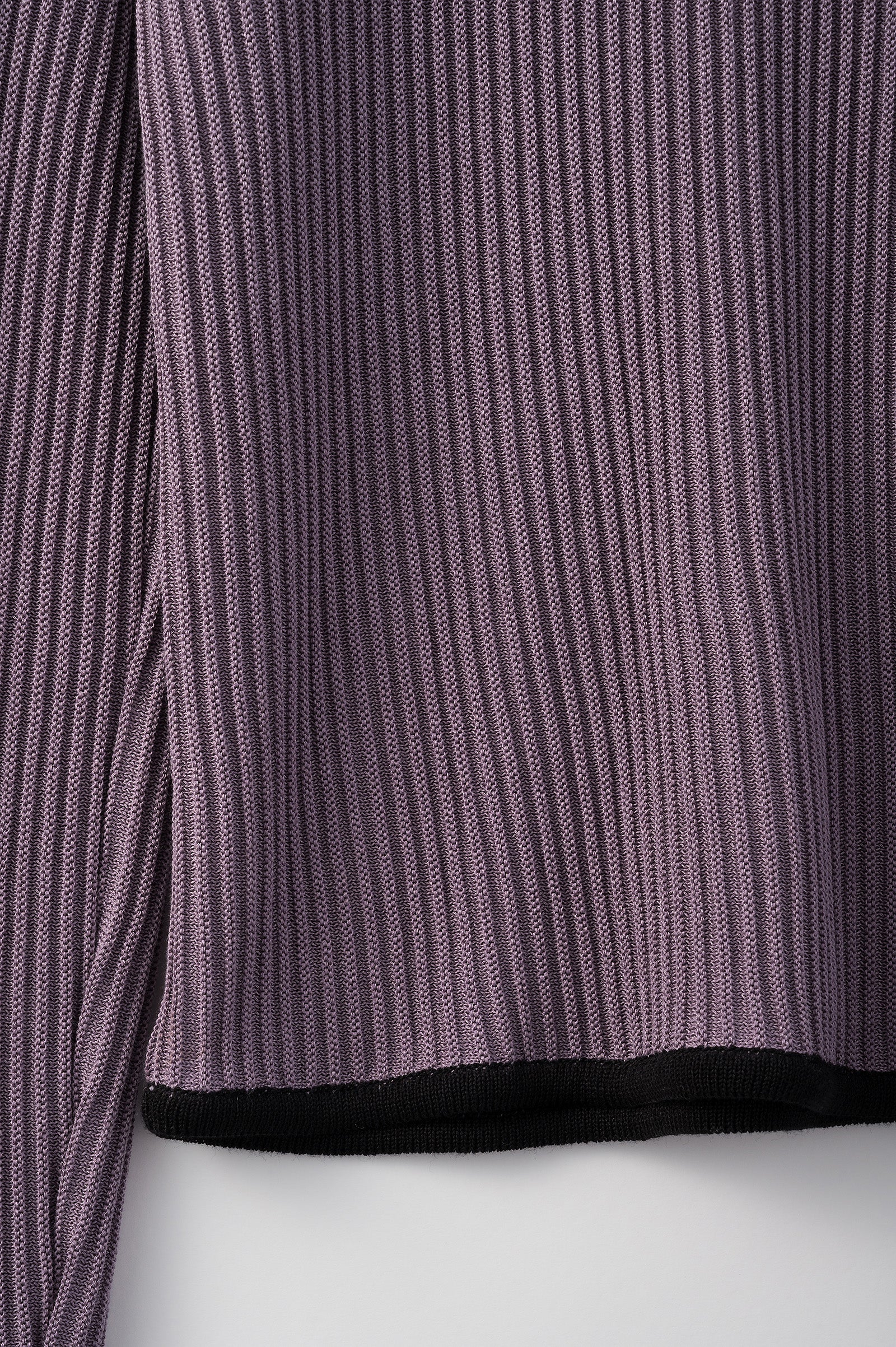 Sheer line sleeve rib knit top (Lavender)