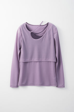 Sheer layered  top (Purple)