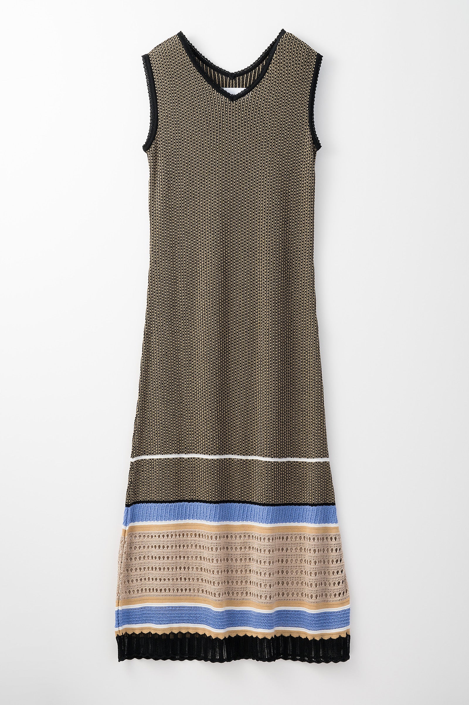 Millefeuille  knit dress (Beige)