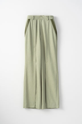 tucked flare trousers (light green)