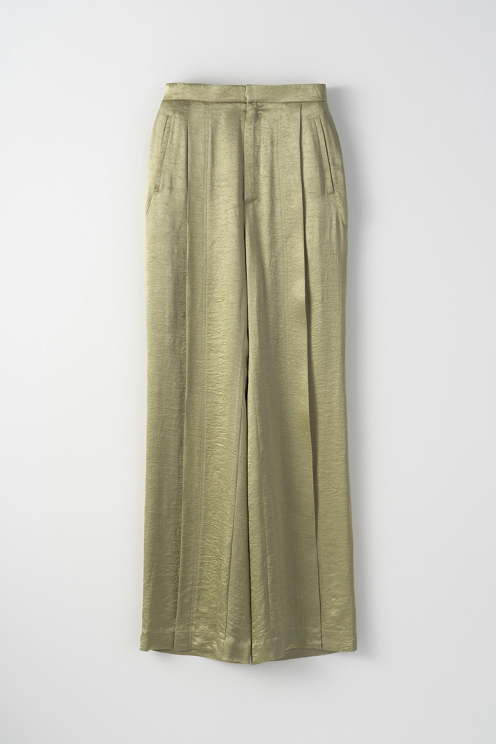 wrinkle wider trousers (light green)