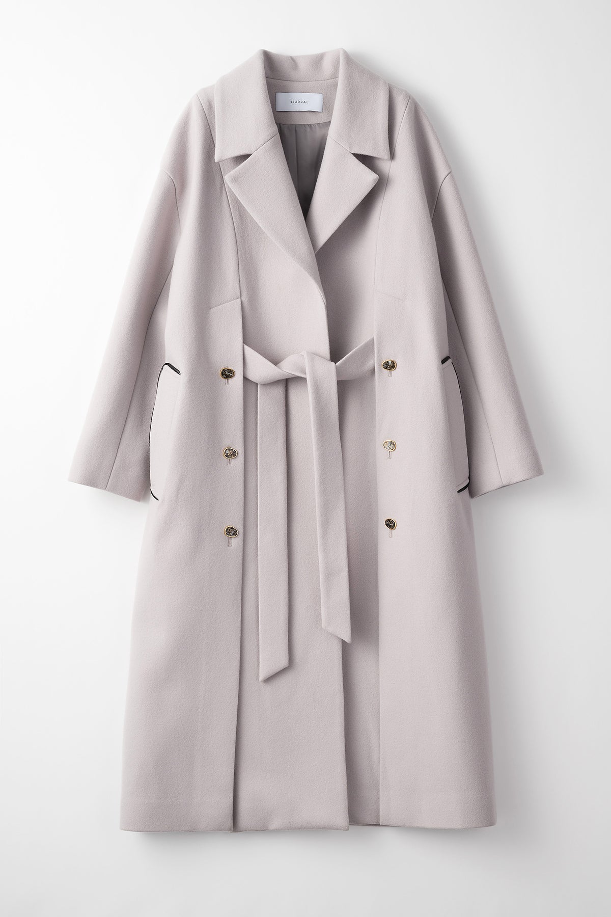Wool long slitted coat (Gray)