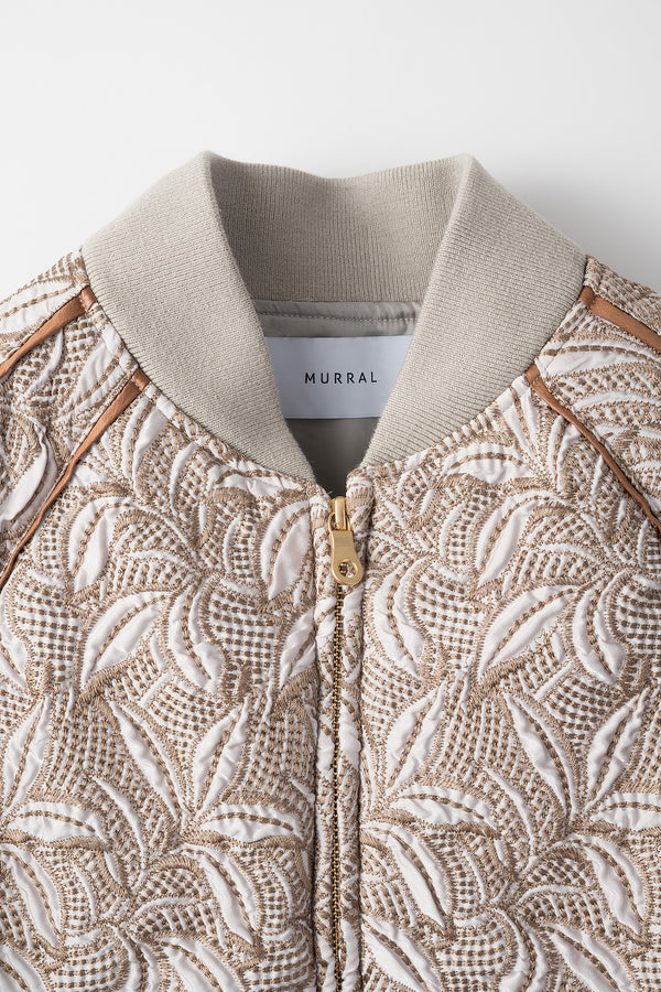 MURRAL Thawing embroidery flight jacket (Beige)