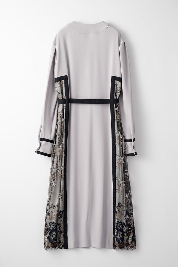 MURRAL Framed flower open long dress (Gray)