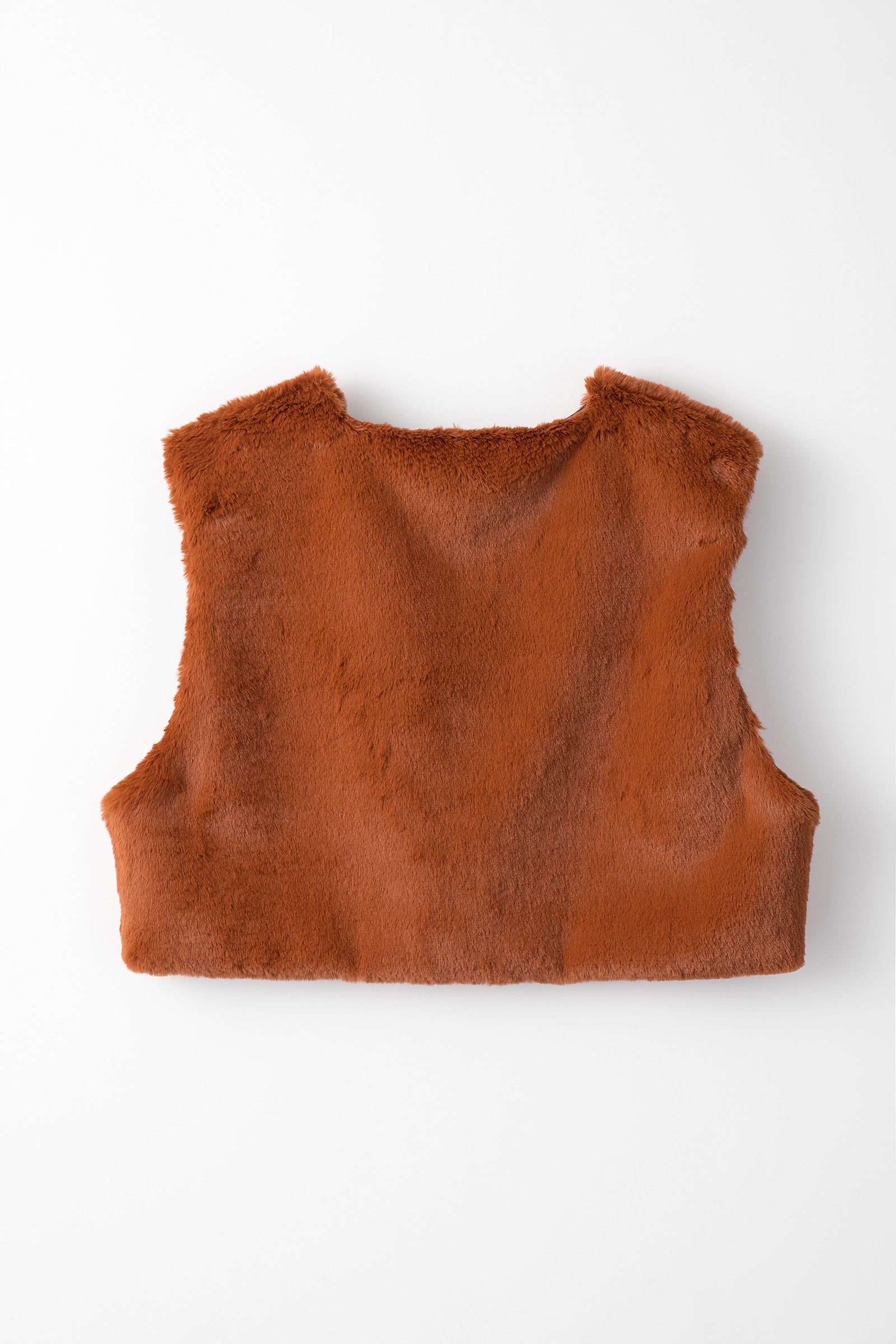 Ordinary fake fur vest (Russet brown)