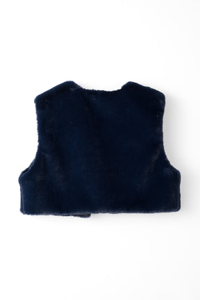 Ordinary fake fur vest (Navy)