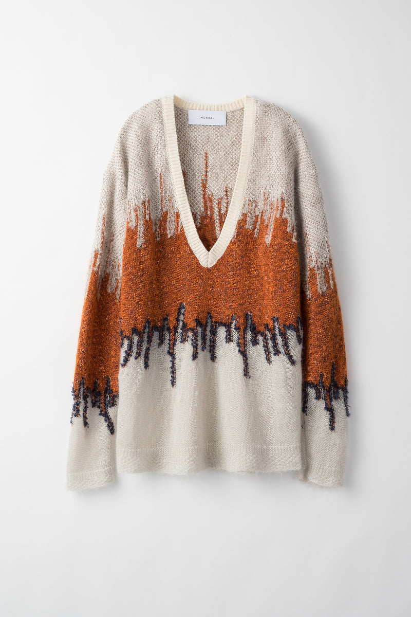 Water mirror knit sweater (Light gray)