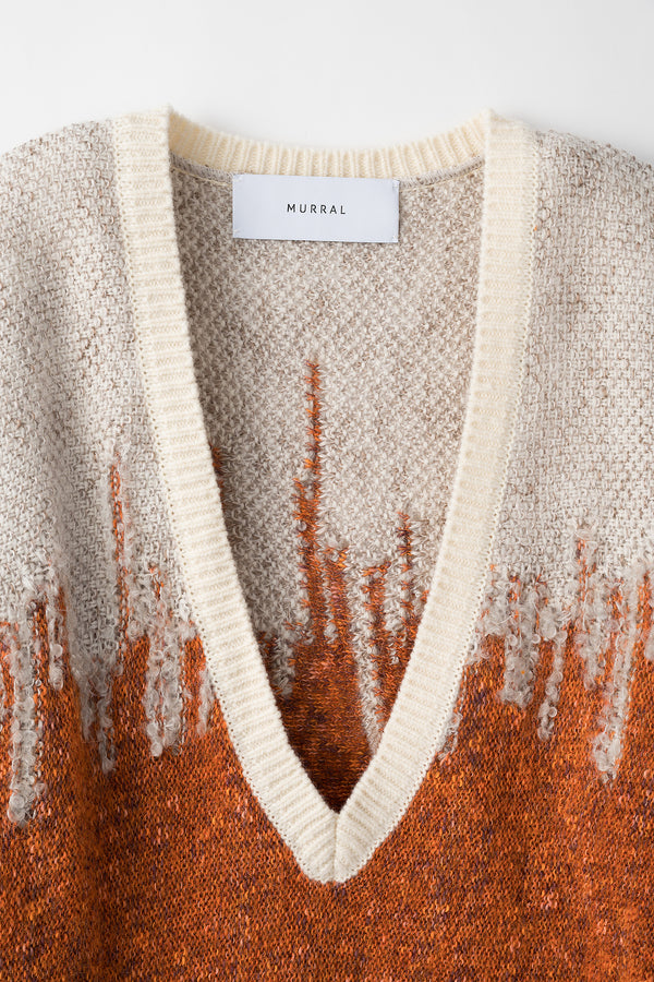 MURRAL Water mirror knit sweater (Light gray)