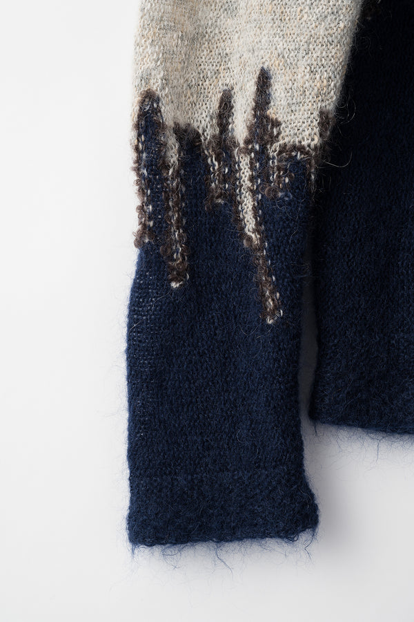 MURRAL Water mirror knit sweater (Navy)