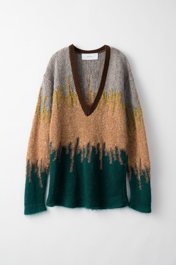 MURRAL Water mirror knit sweater (Green)