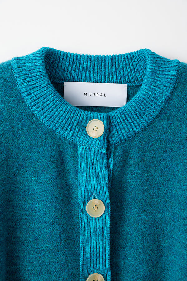 MURRAL Sway knit short cardigan (Turquoise blue)